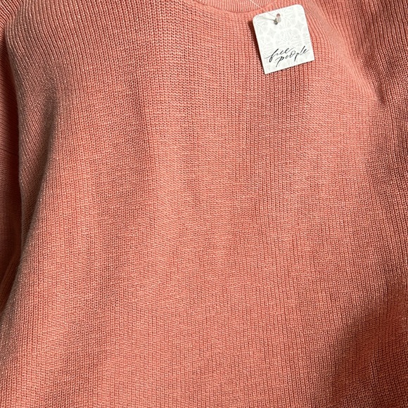 Free People Malibu Solid Surf Set Knit Sweater Coral Pink XS - Picture 7 of 14